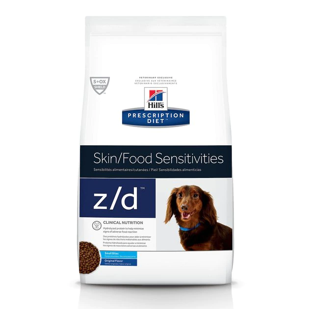 Hill's Prescription Diet z/d Skin/Food Sensitivities Small Bites Original Flavor Dry Dog Food 3 Hill's Prescription Diet z/d Skin/Food Sensitivities Small Bites Original Flavor Dry Dog Food